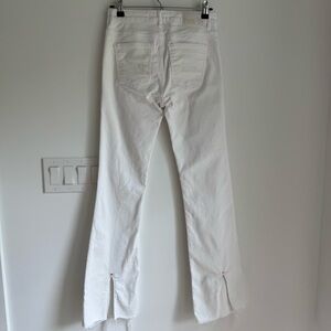 ZARA Split Hem Flare White Denim Jeans Women’s size 4